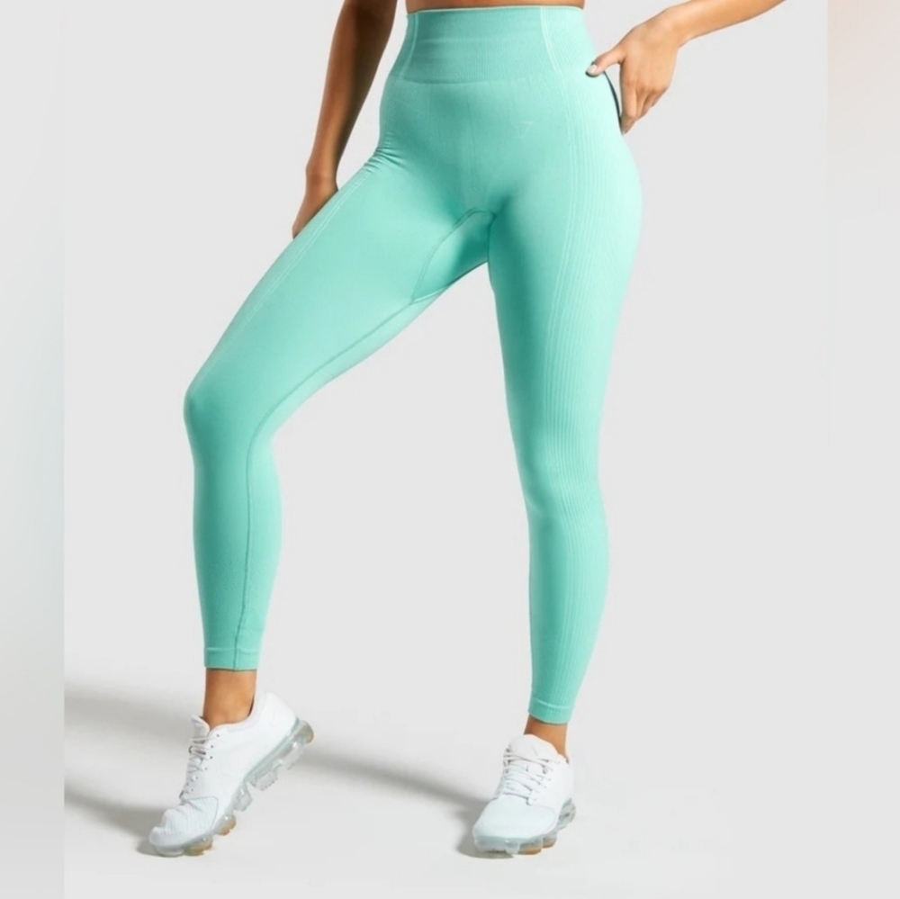 Gymshark Blue Green Spearmint High Rise Ultra Seamless Tight Leggings
